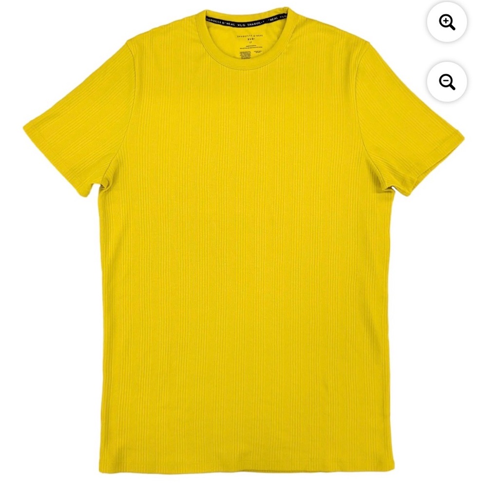 Shaquille O'Neal XLG Mens Big & Tall Yellow Ribbed Short Sleeve T-Shirt 4XL